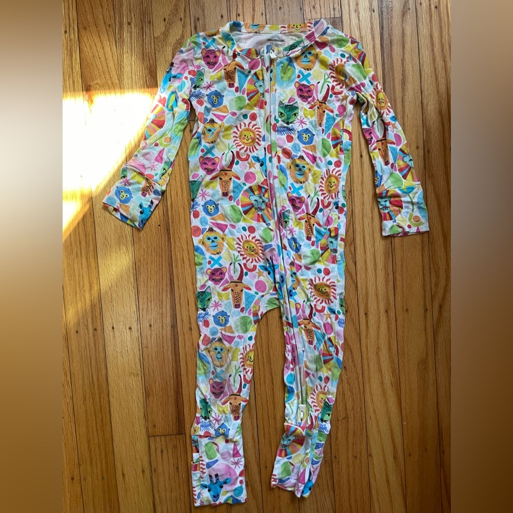 Colorful Kids One Piece Pajama in animal print  - Muse Threads